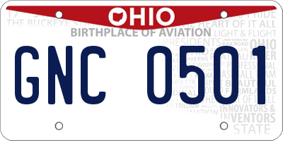 OH license plate GNC0501