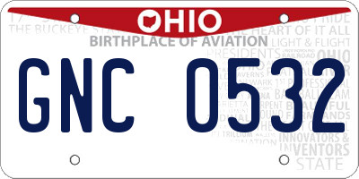 OH license plate GNC0532