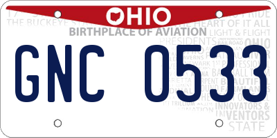 OH license plate GNC0533