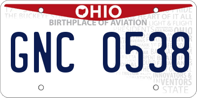 OH license plate GNC0538
