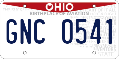 OH license plate GNC0541