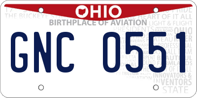 OH license plate GNC0551