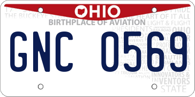 OH license plate GNC0569