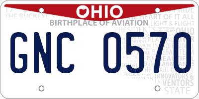 OH license plate GNC0570