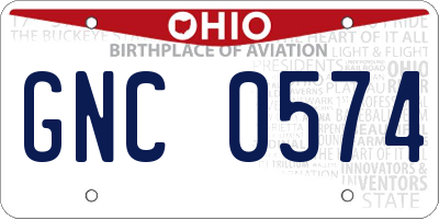 OH license plate GNC0574