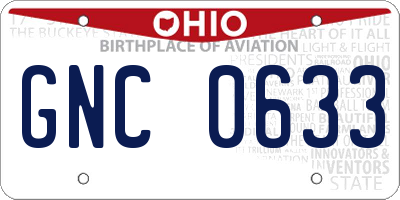 OH license plate GNC0633