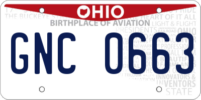 OH license plate GNC0663