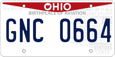OH license plate GNC0664