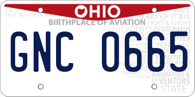 OH license plate GNC0665