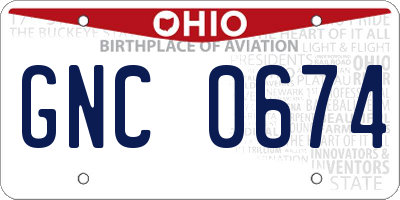 OH license plate GNC0674