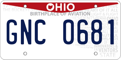 OH license plate GNC0681