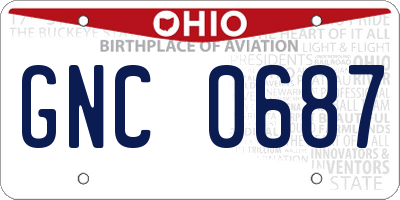 OH license plate GNC0687