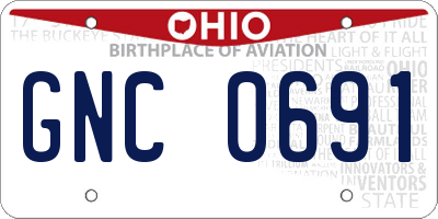 OH license plate GNC0691
