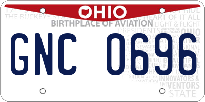 OH license plate GNC0696