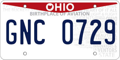 OH license plate GNC0729