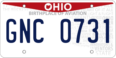 OH license plate GNC0731