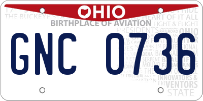 OH license plate GNC0736