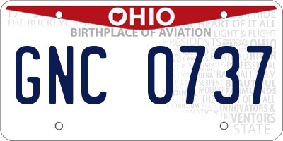 OH license plate GNC0737