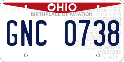OH license plate GNC0738