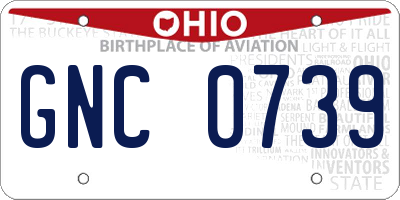 OH license plate GNC0739