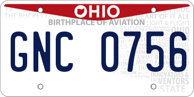 OH license plate GNC0756