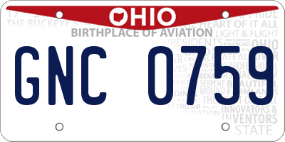 OH license plate GNC0759