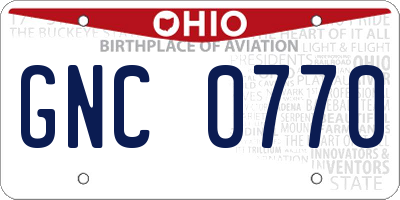 OH license plate GNC0770