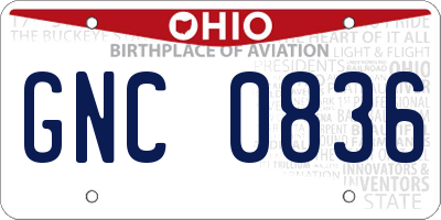 OH license plate GNC0836