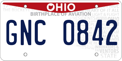 OH license plate GNC0842