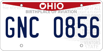 OH license plate GNC0856