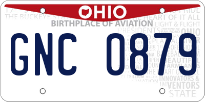 OH license plate GNC0879