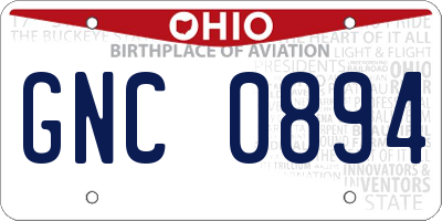 OH license plate GNC0894