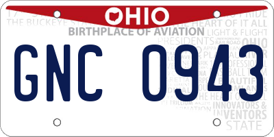 OH license plate GNC0943
