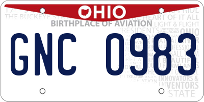 OH license plate GNC0983