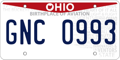 OH license plate GNC0993