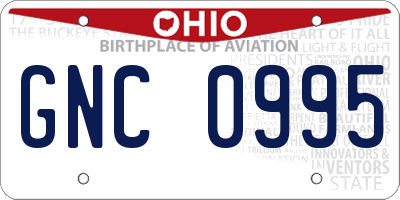 OH license plate GNC0995
