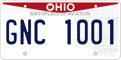OH license plate GNC1001