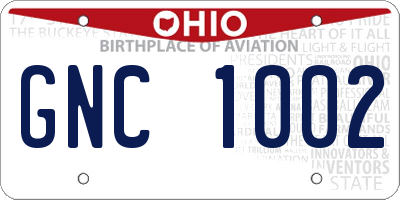 OH license plate GNC1002