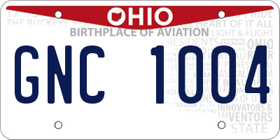 OH license plate GNC1004
