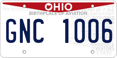 OH license plate GNC1006