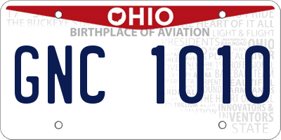 OH license plate GNC1010