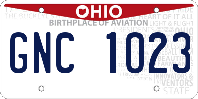 OH license plate GNC1023