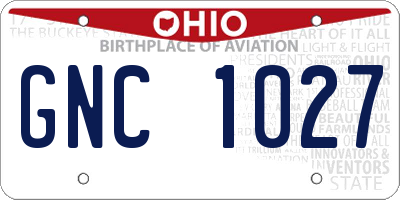 OH license plate GNC1027