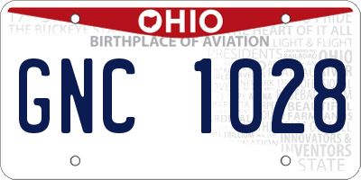 OH license plate GNC1028