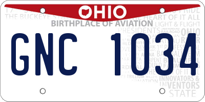 OH license plate GNC1034