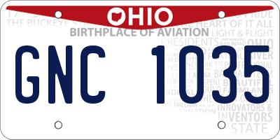 OH license plate GNC1035