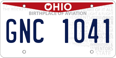 OH license plate GNC1041