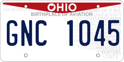 OH license plate GNC1045