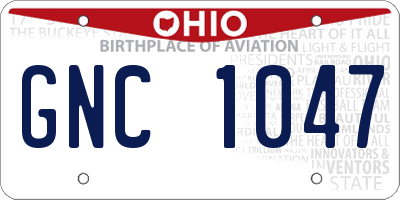OH license plate GNC1047