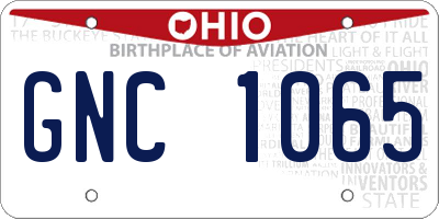 OH license plate GNC1065